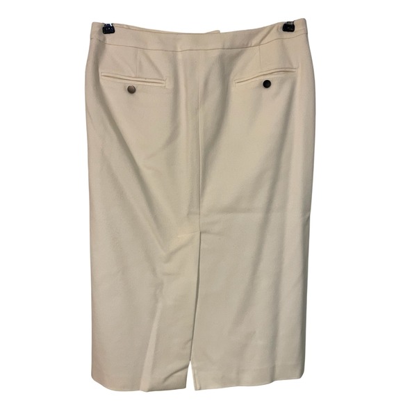 Max Mara Cream 100% Virgin Wool Pencil Skirt Classic Career Minimalist Luxury 8 - Picture 2 of 7